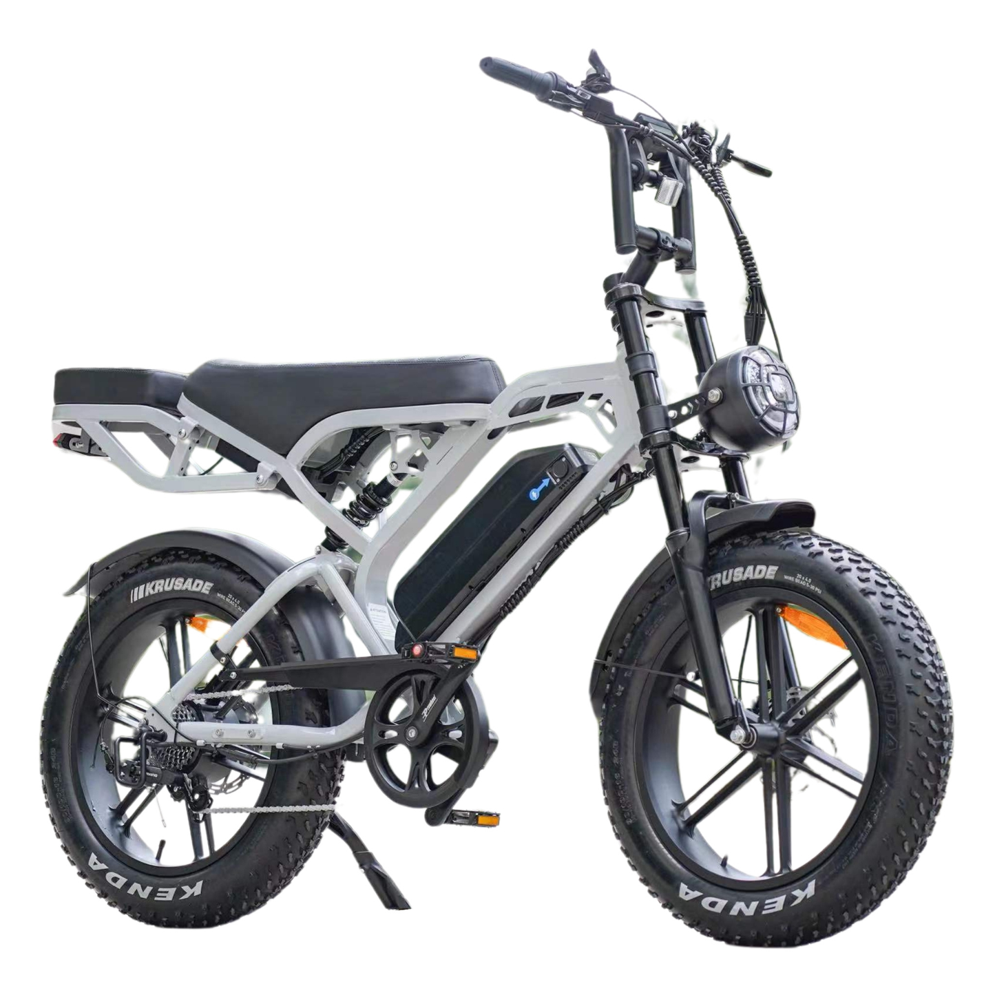 V20 Pro Nardo Grijs Fatbike – 20×4 Inch Banden, Hydraulische Remmen, Voor- en Achtervering
