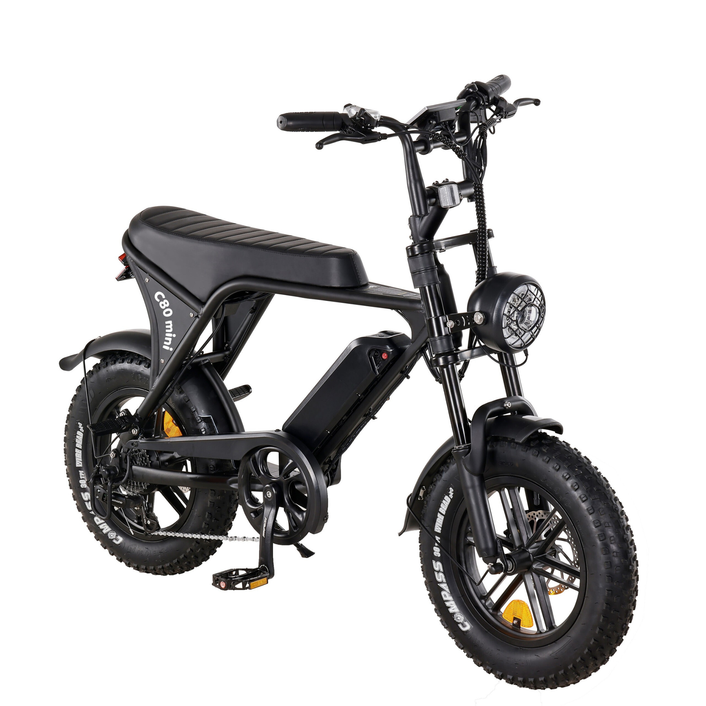 OUXI C80 Mini fatbike Zwart – Hydraulische Remmen, 250W Motor & Tot 50 km Bereik