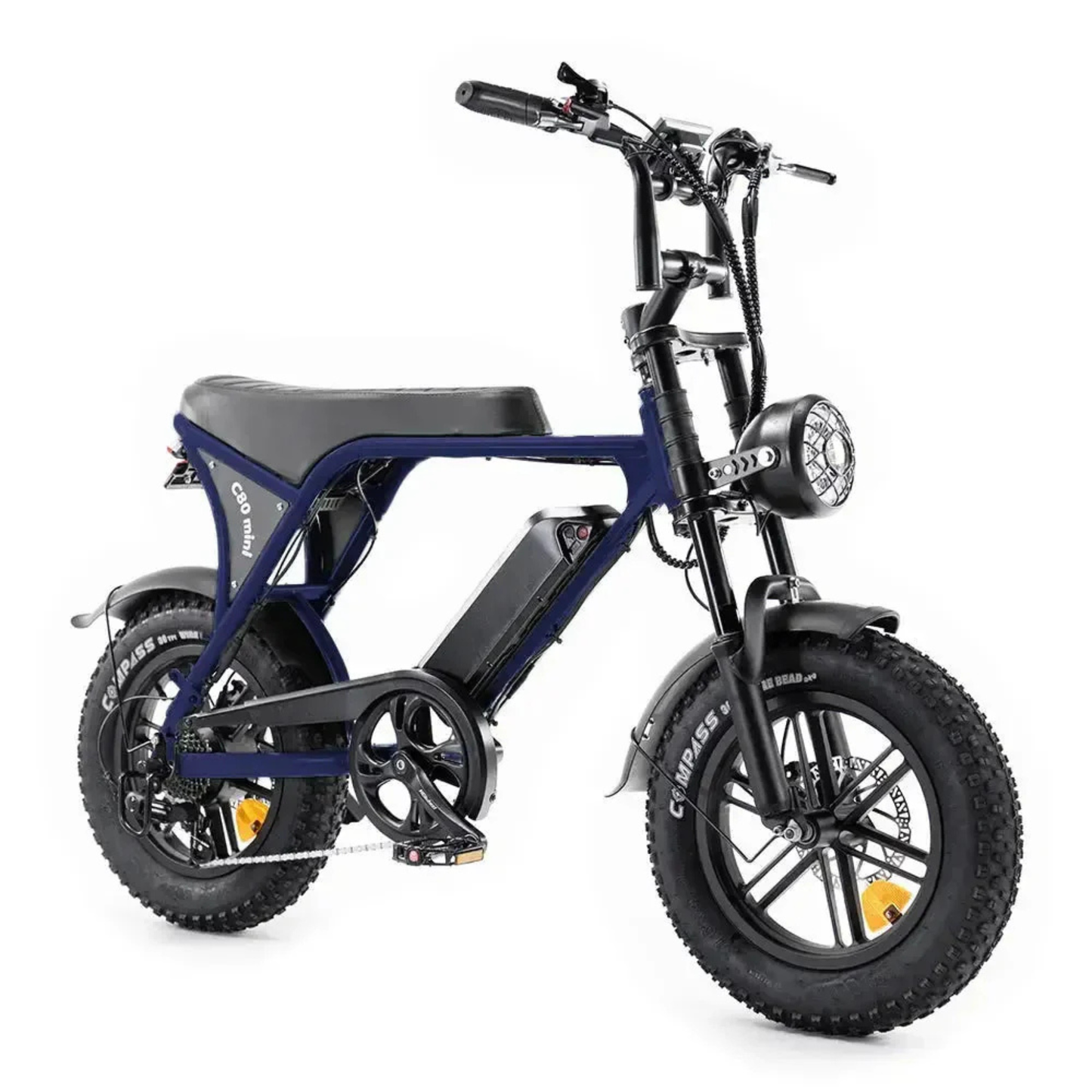 OUXI C80 Mini fatbike Donker blauw – Hydraulische Remmen, 250W Motor & Tot 50 km Bereik