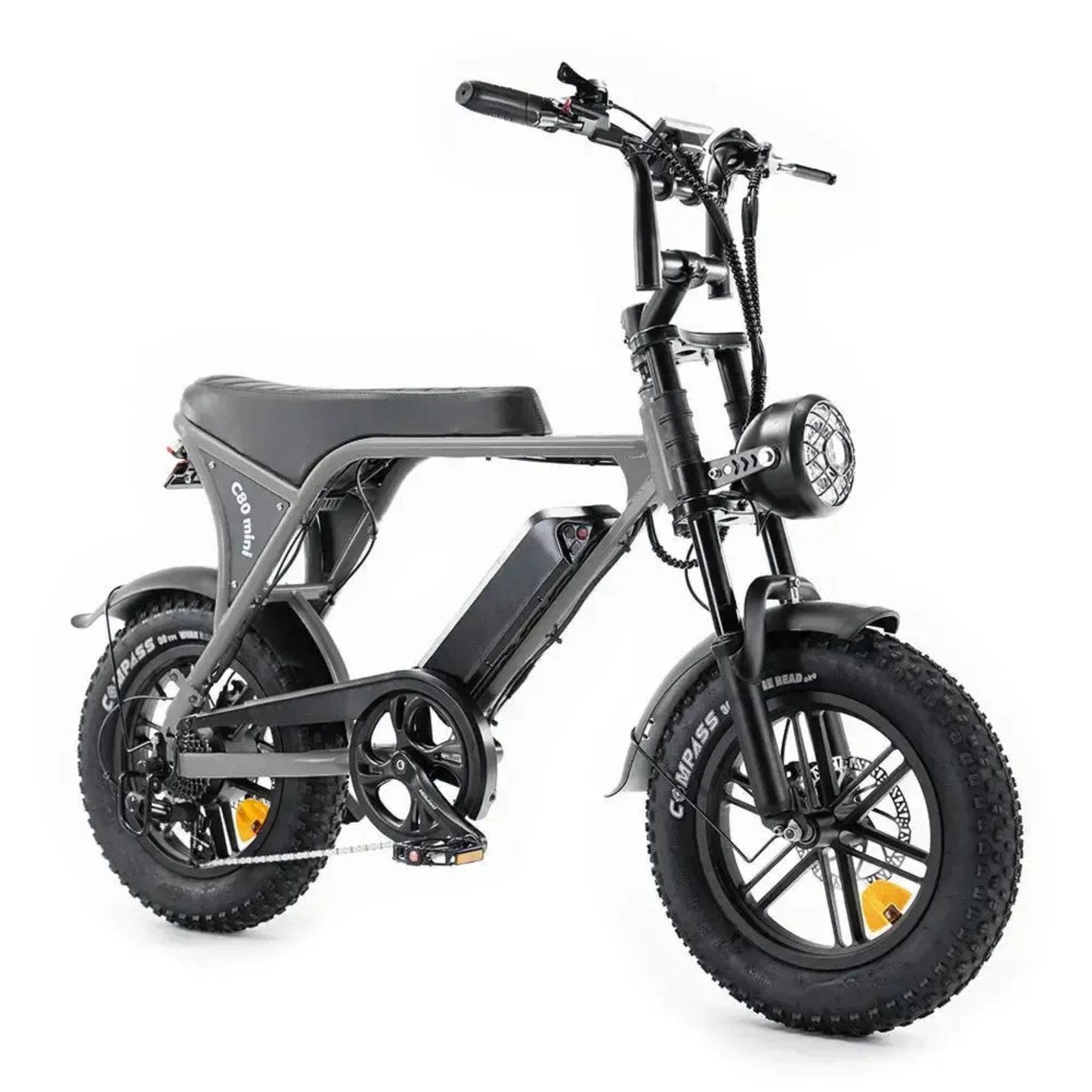 OUXI C80 Mini fatbike Nardo grijs – Hydraulische Remmen, 250W Motor & Tot 50 km Bereik