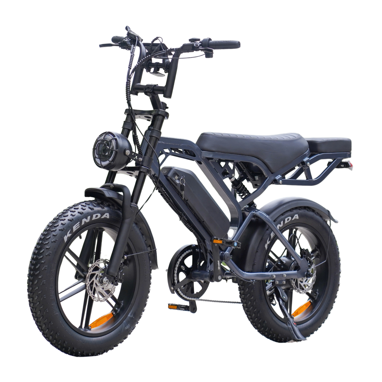 V20 Pro DonkergrijsFatbike – 20×4 Inch Banden, Hydraulische Remmen, Voor- en Achtervering