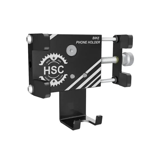Zwarte aluminium HSC telefoonhouder voor fatbike en e-bike